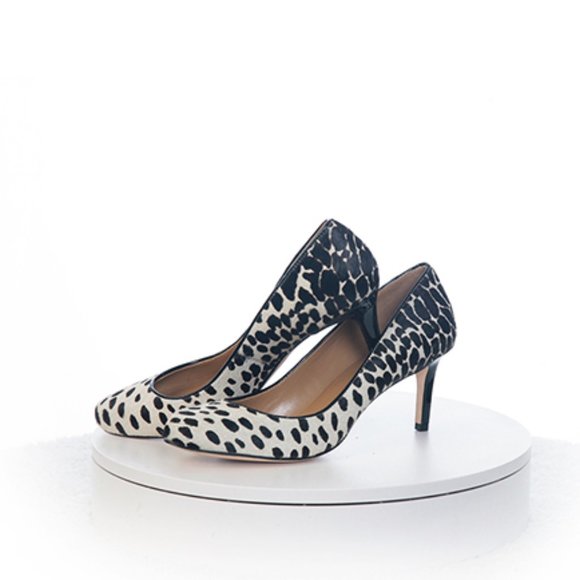 NEW Ann Taylor Hair-Calf Leopard Print Dark Brown and Off-White Heels Sz… - Picture 6 of 6